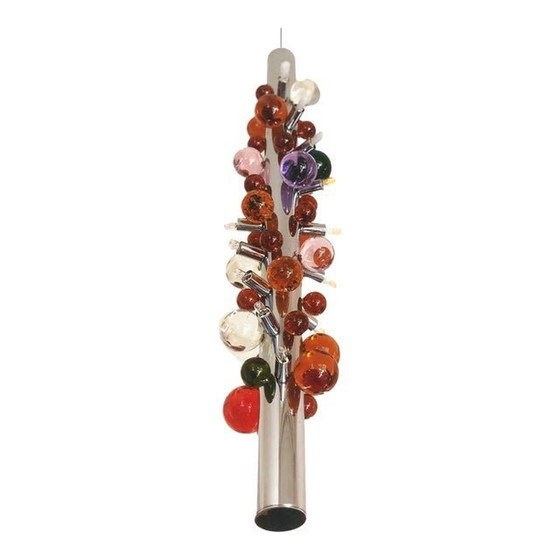 Image 1 of Contemporary Multicolour “Cactus” Murano Glass Sputnik Chandelier