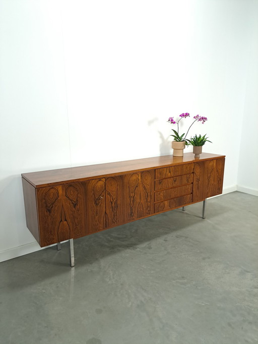 Sideboard Rio Rosewood Veneer With Chrome Legs And Drawers