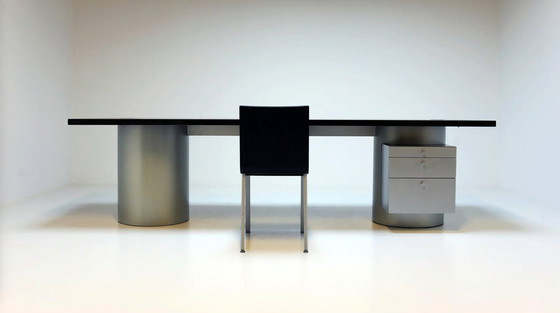 Image 1 of Jo Crepain Desk In Alu Look Manufactured By Timber Nv