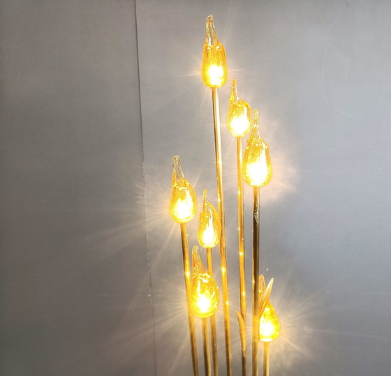 Image 1 of Murano Glass Leaf Floor Lamp, 1980S