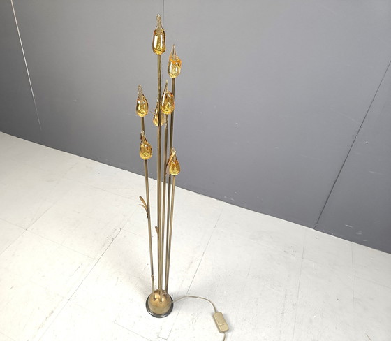 Image 1 of Murano Glass Leaf Floor Lamp, 1980S