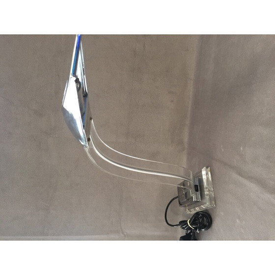 Image 1 of Lampada da scrivania vintage Cobra in lucite e metallo cromato, Italia 1980