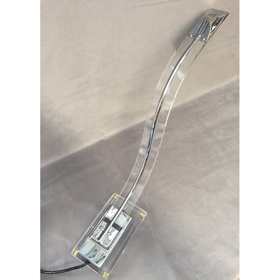 Image 1 of Lampada da scrivania vintage Cobra in lucite e metallo cromato, Italia 1980