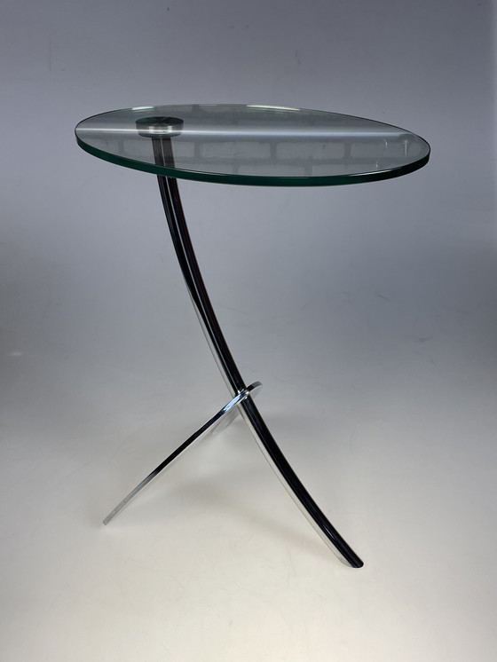 Image 1 of Side Table, Metaform Papillon, Oval Top With Chrome Leg