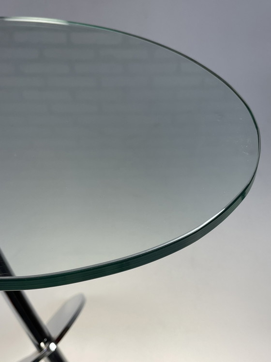 Image 1 of Side Table, Metaform Papillon, Oval Top With Chrome Leg