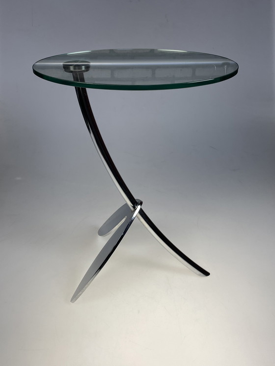 Image 1 of Side Table, Metaform Papillon, Oval Top With Chrome Leg