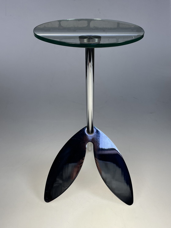 Image 1 of Side Table, Metaform Papillon, Oval Top With Chrome Leg