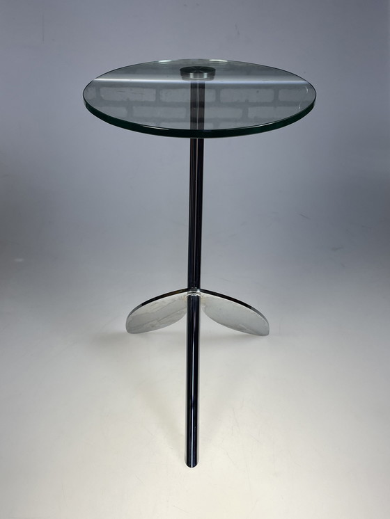 Image 1 of Side Table, Metaform Papillon, Oval Top With Chrome Leg