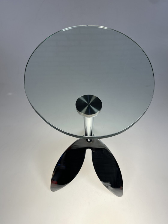 Image 1 of Side Table, Metaform Papillon, Oval Top With Chrome Leg