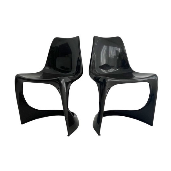 Image 1 of Pair of vintage dark A Line 290 chairs by Steen Ostergaard for Cado, 1966