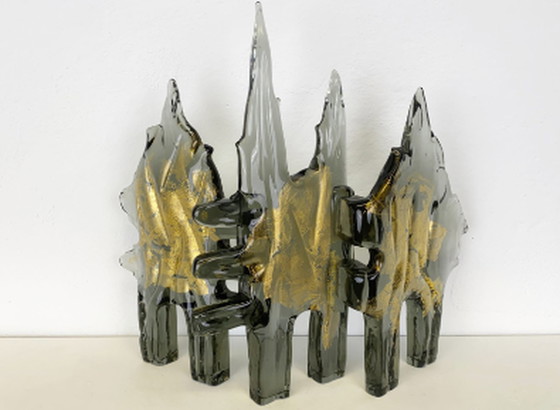 Image 1 of Livio Seguso Glass Sculpture Gold Forest 