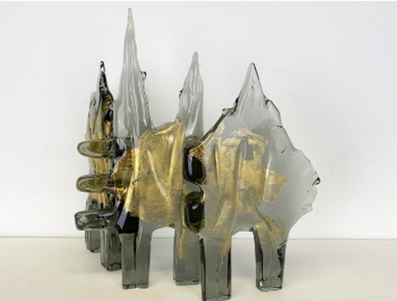 Image 1 of Livio Seguso Glass Sculpture Gold Forest 