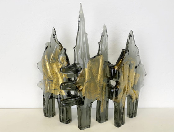 Image 1 of Livio Seguso Glass Sculpture Gold Forest 