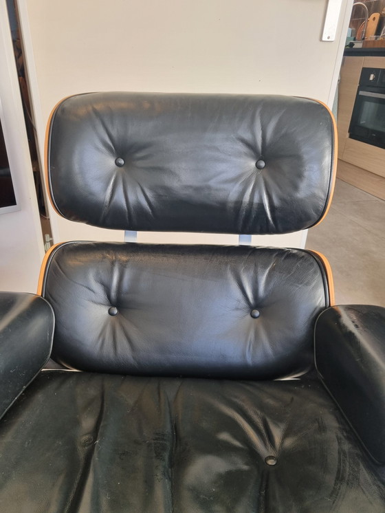 Image 1 of Vitra Eames Lounge Chair With Ottoman Black Leather