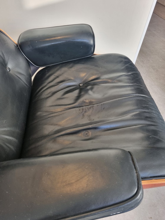 Image 1 of Vitra Eames Lounge Chair With Ottoman Black Leather