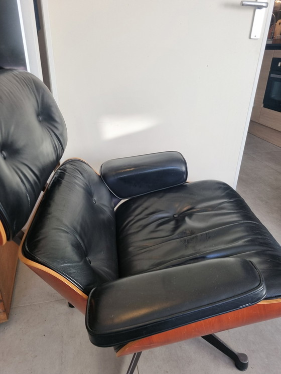 Image 1 of Vitra Eames Lounge Chair With Ottoman Black Leather