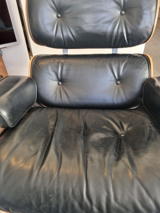 Image 1 of Vitra Eames Lounge Chair With Ottoman Black Leather