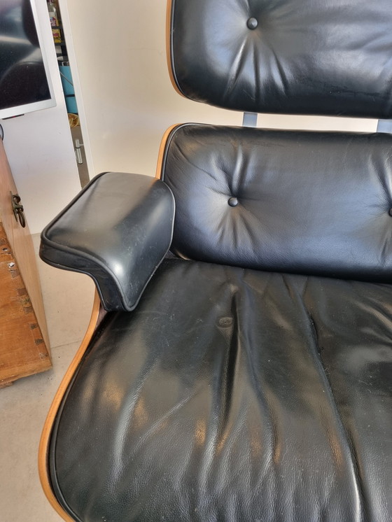 Image 1 of Vitra Eames Lounge Chair With Ottoman Black Leather