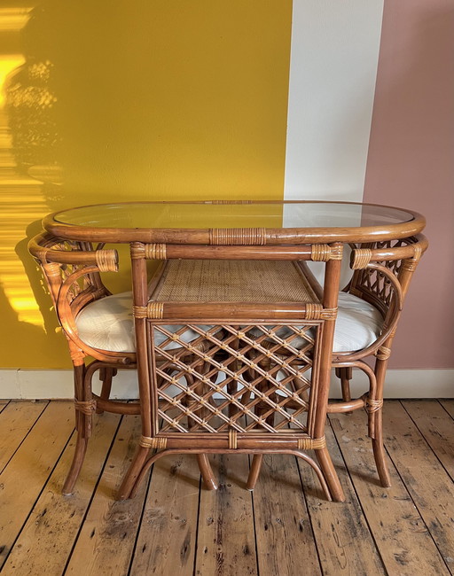Vintage Bistro Set Rattan