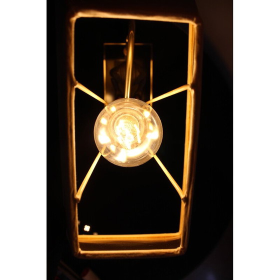 Image 1 of Vintage Pharaoh table lamp in black lacquer and brass, 1970