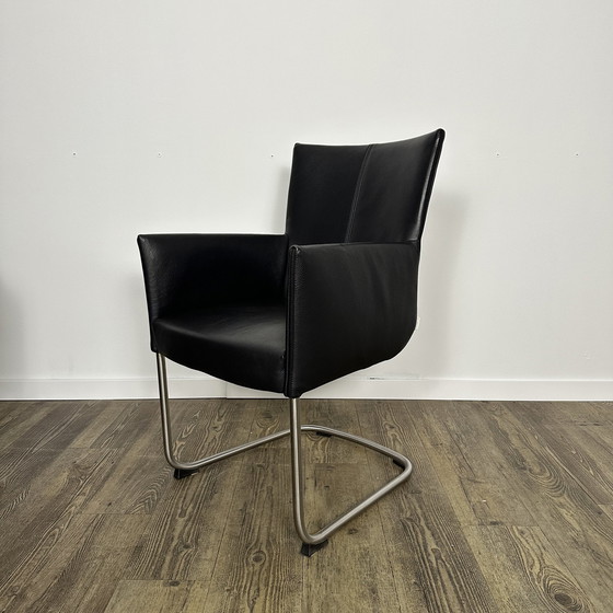 Image 1 of 4X Luxury Bert Plantagie Dining Chairs / Black Leather / Brand new