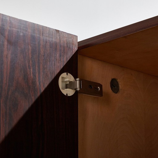 Vintage rosewood sideboard on chrome legs for Meubelfabriek Aurora, 1960
