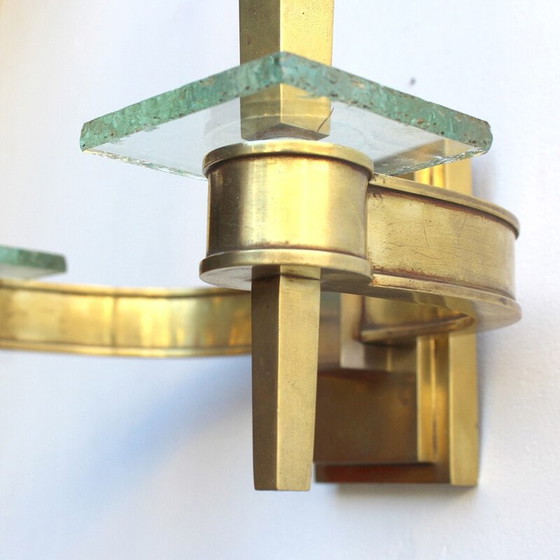 Image 1 of Pair of vintage bronze wall lamps  - 1940s