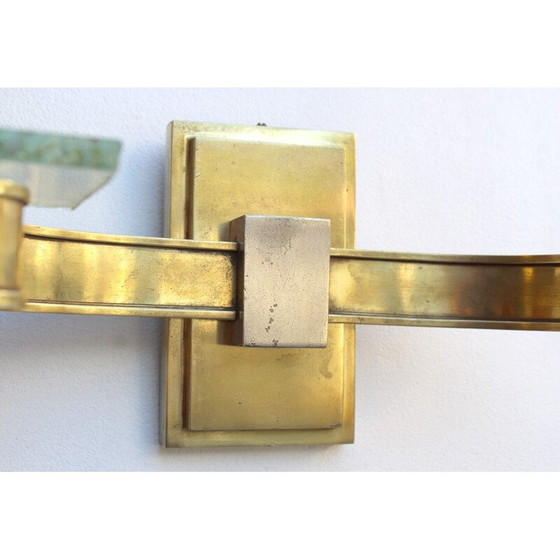 Image 1 of Pair of vintage bronze wall lamps  - 1940s