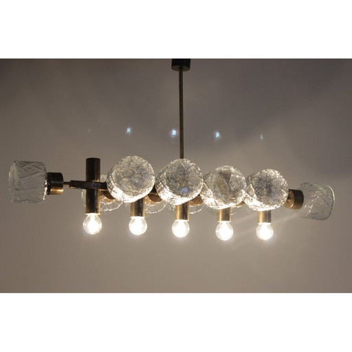 Vintage glass design chandelier, Czechoslovakia 1970