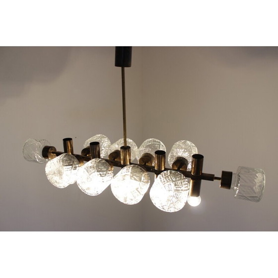 Image 1 of Vintage glass design chandelier, Czechoslovakia 1970