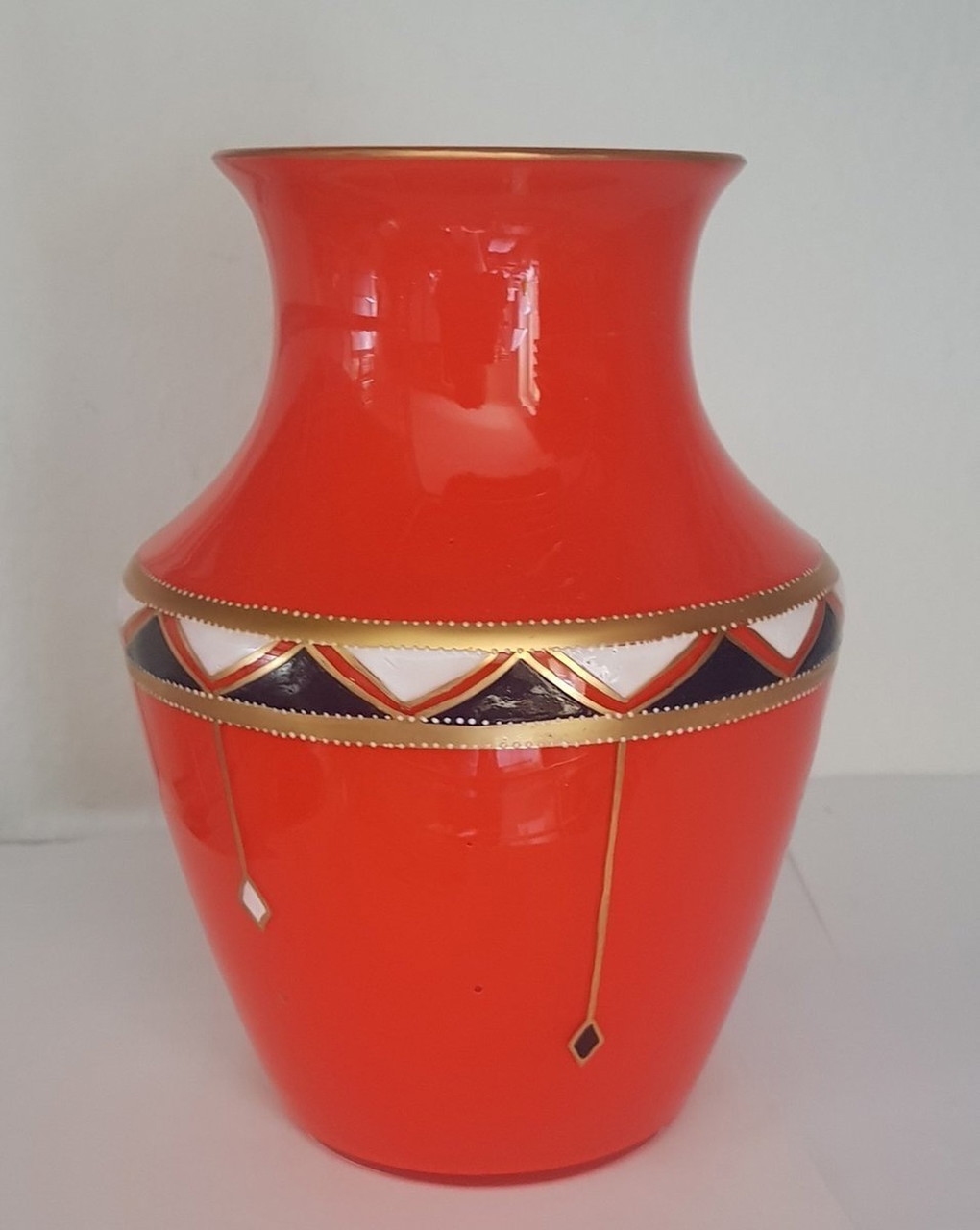 M1305 Antique 1920's Tango Glass 花瓶 art-deco-tango-glass-vase-
