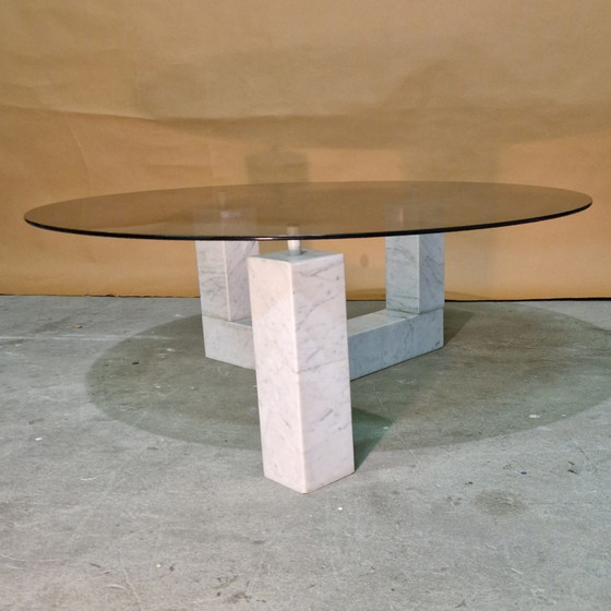 Image 1 of Post modern marble and glass coffee table, Italy 1970s