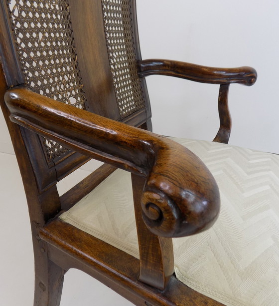 Image 1 of Chaise en bois néobaroque avec vannerie viennoise