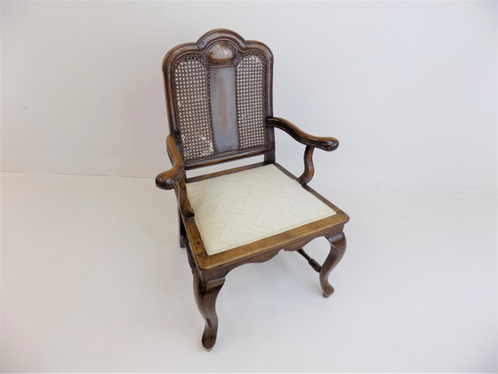 Image 1 of Chaise en bois néobaroque avec vannerie viennoise