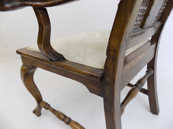 Image 1 of Chaise en bois néobaroque avec vannerie viennoise