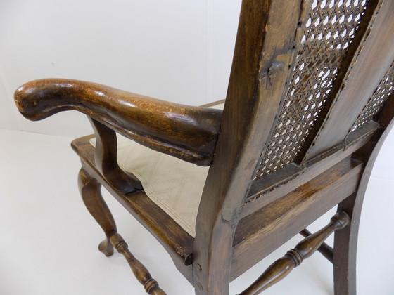 Image 1 of Chaise en bois néobaroque avec vannerie viennoise