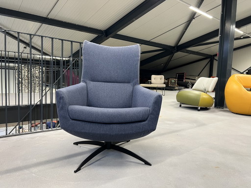 Fauteuil pivotant Jori Griffon tissu bleu