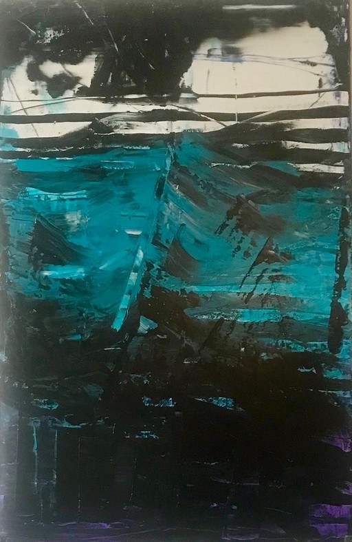 Under Water 2, EllesBB – schilderijen tekeningen, Canvas, Abstract