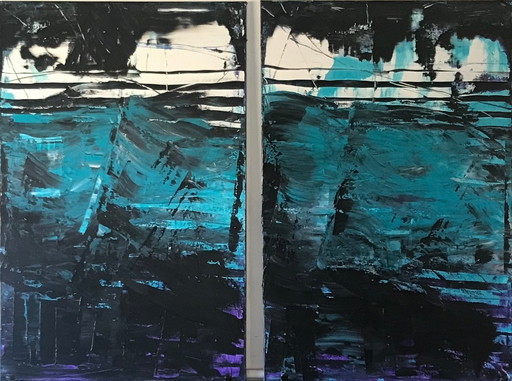 Under Water 2, EllesBB – schilderijen tekeningen, Canvas, Abstract (photo 2 of 5)