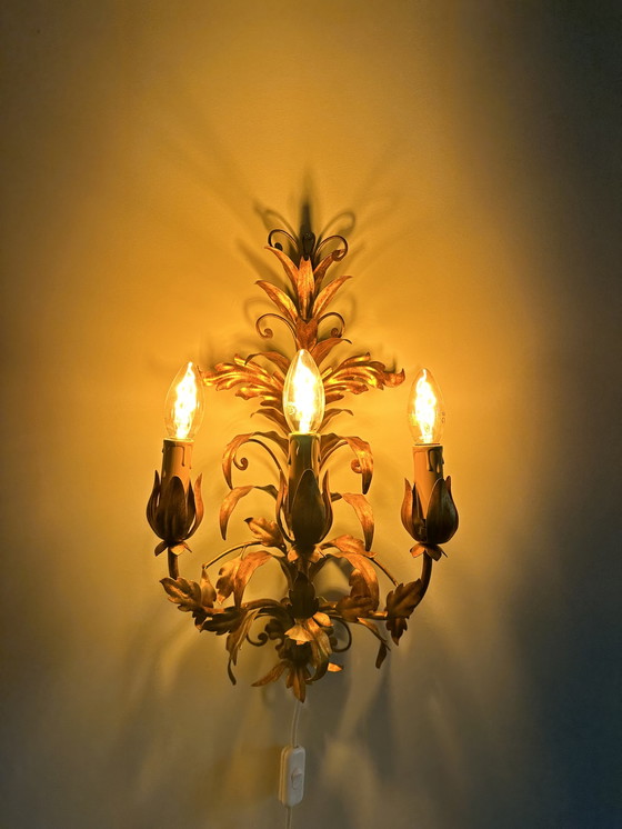 Image 1 of 2x Hollywood Regency wall lamps