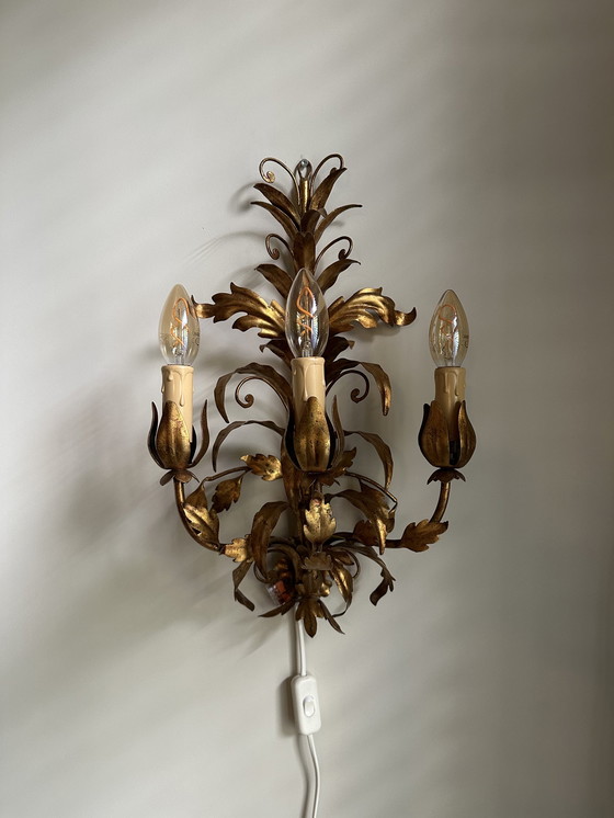 Image 1 of 2x Hollywood Regency wall lamps