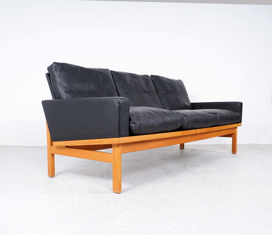 Image 1 of Vintage Poul Volther Danish design black leather sofa, 1960s