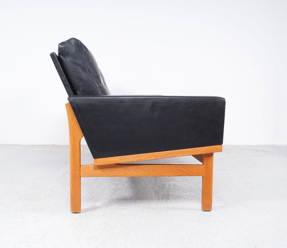 Image 1 of Vintage Poul Volther Danish design black leather sofa, 1960s