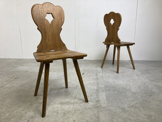 Image 1 of 6 sedie da pranzo vintage in rovere