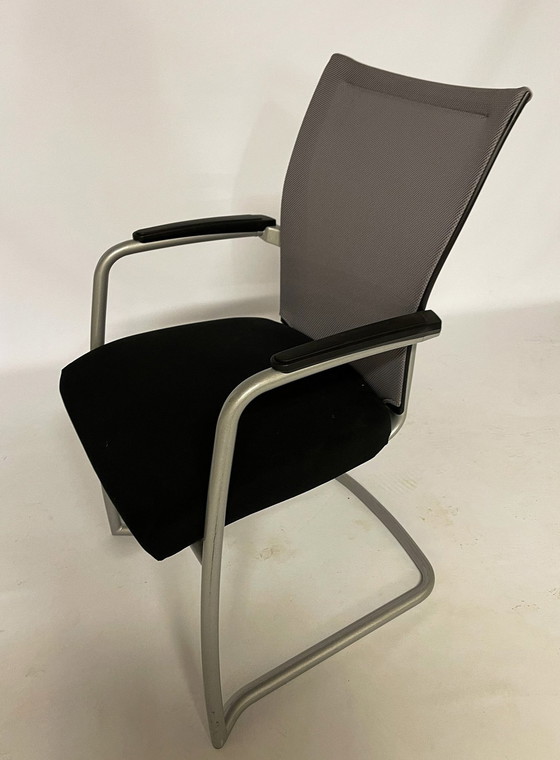 Image 1 of Haworth office chair black with gray and chrome legs