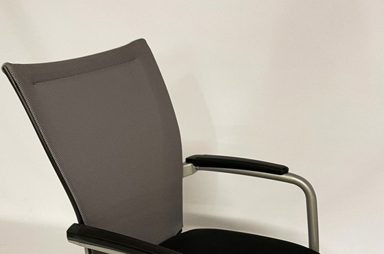 Image 1 of Haworth office chair black with gray and chrome legs