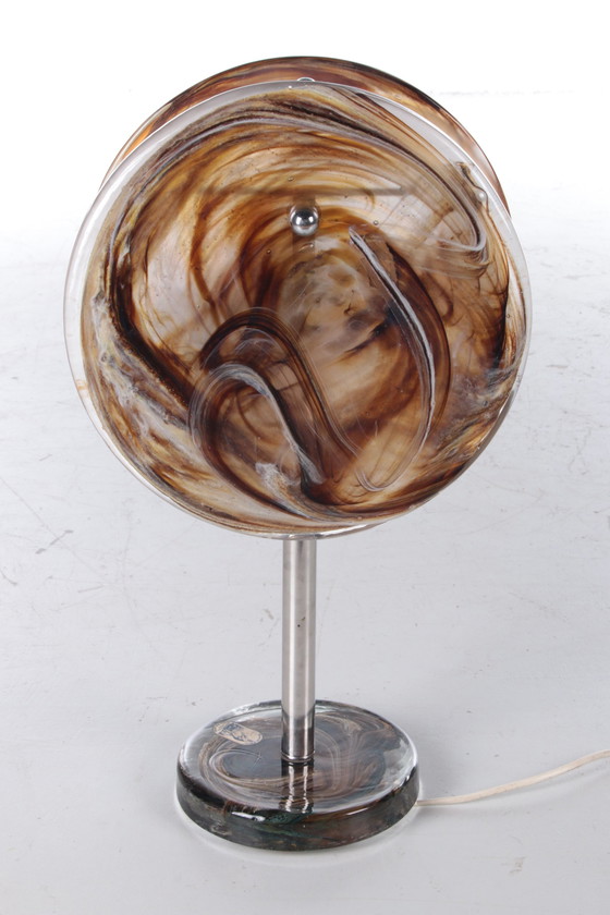 Image 1 of Glass French table lamp design by Jean-Pierre Alary France.