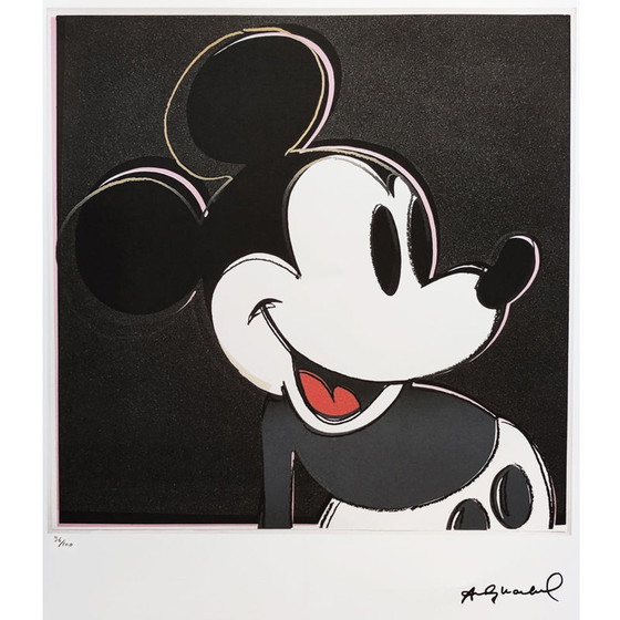 Image 1 of Vintage Andy Warhol "Mickey Mouse" Limited Edition Lithograph by Leo Castelli