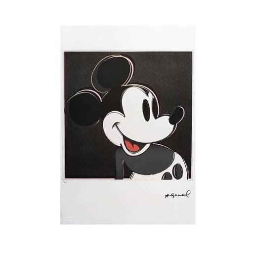 Vintage Andy Warhol "Mickey Mouse" Limited Edition Lithograph by Leo Castelli – lithos zeefdrukken, Paper