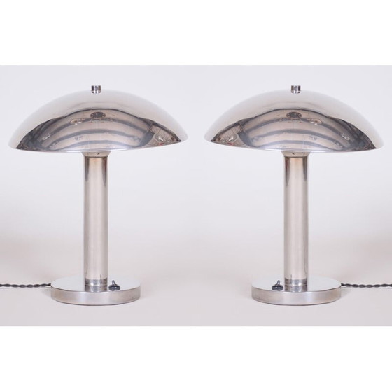 Image 1 of Pair of vintage Art Deco lamps, Czechoslovakia 1930